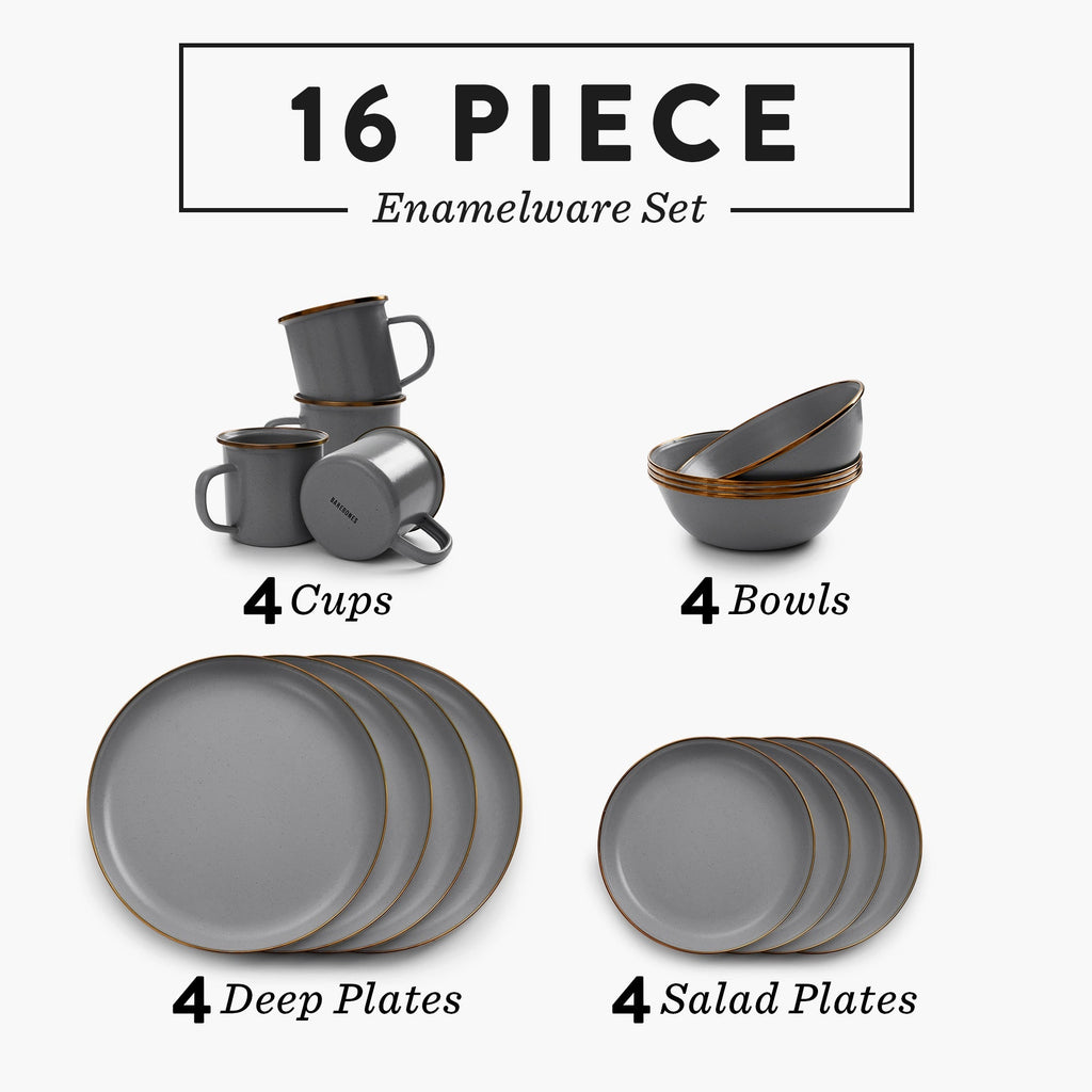 Enamelware Dining Collection - Slate Gray