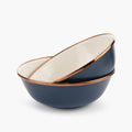 Enamel 2-Tone Bowl Set Indigo Blue