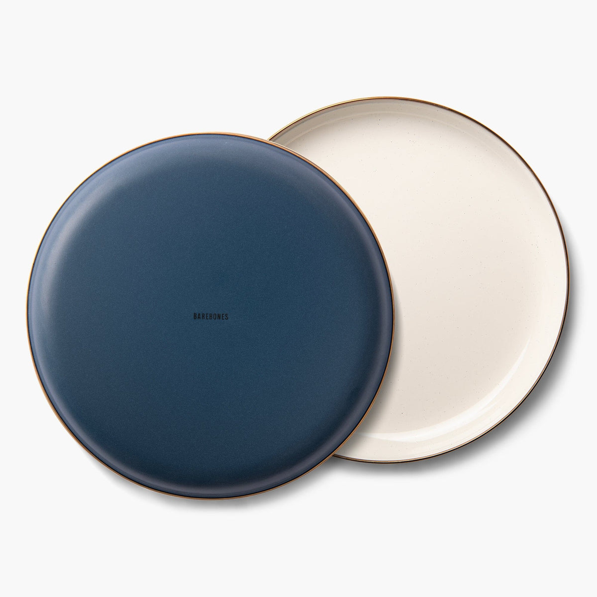 Enamel 2-Tone Deep Plate Set Indigo Blue